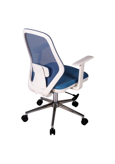 Ofisbazaar Dali Beyaz Fileli Çalışma Koltuğu Ergonomik Şef Ve Toplantı Koltuğu Açık Mavi Mavi