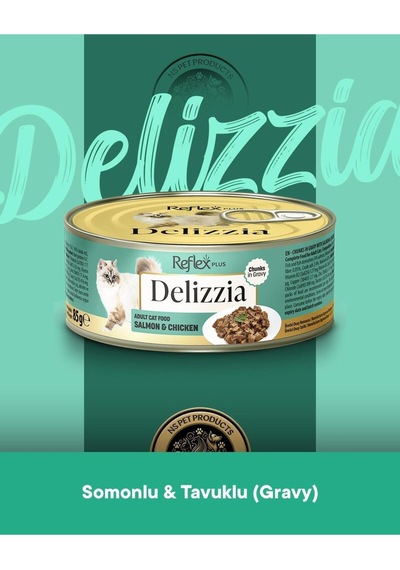 Plus Delizzia Yetişkin Somonlu-tavuklu Gravy Kedi Maması 12x85 Gram