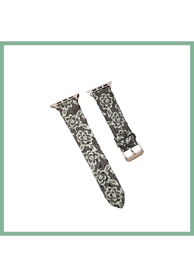 Bşkvirgo Watch 38mm Uyumlu Creeper Desenli Kordon - Siyah Bsk2026