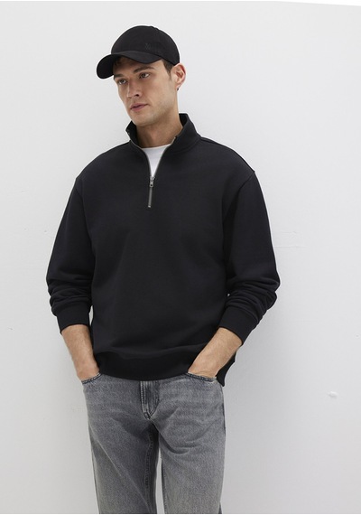 Mavi - Yarı Fermuarlı Siyah Basic Sweatshirt 0s10419-900 Siyah