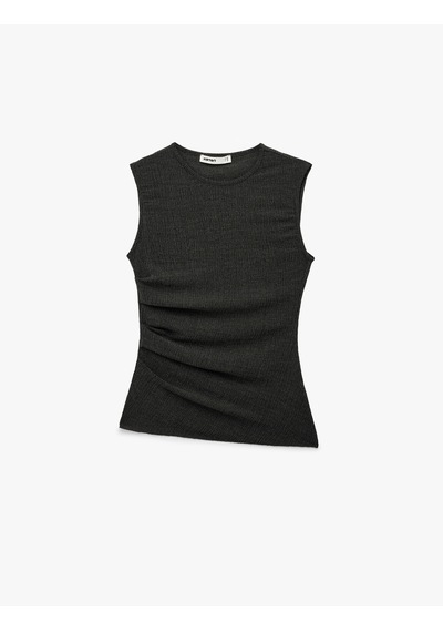 Koton Bürümcük Kumaş Asimetrik Kesim Drape Detaylı Kolsuz Bisiklet Yaka Bluz Antrasit 6sak10089ek Koton Bürümcük Kumaş Asimetrik Kesim Drape Detaylı Kolsuz Bisiklet Yaka Bluz Antrasit 6sak10089ek