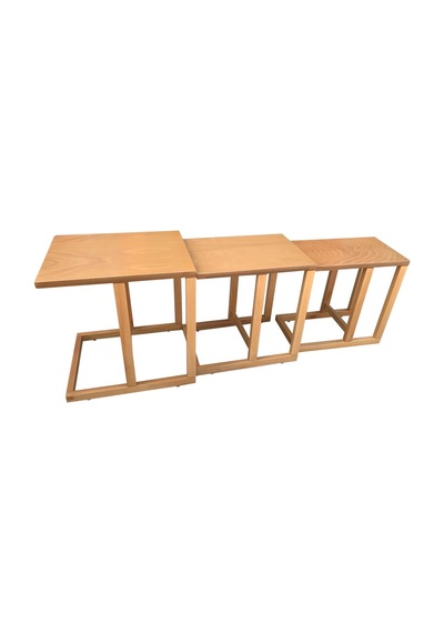 Riva 3'Lü C Zigon Sehpa-Naturel-Tamamı Ahşap