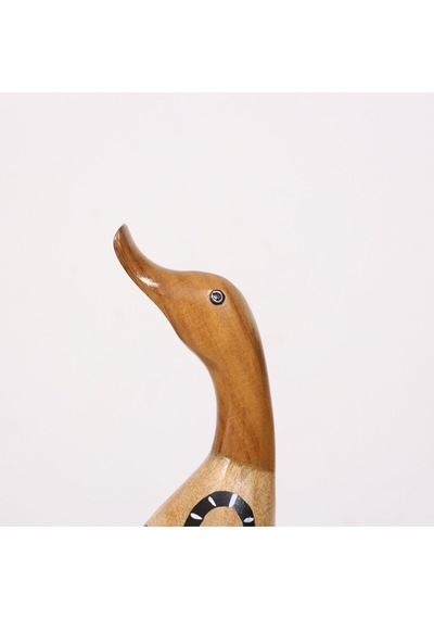 Çizgili Ördek El Oyması Teak Gövde 34x14x13 Cm