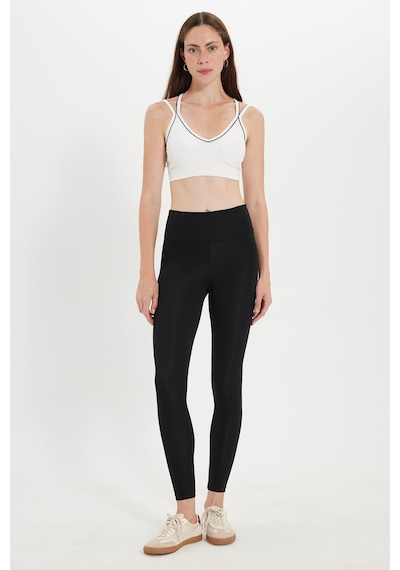 Tudors Kadın Slim Fit Dar Kesim Çapraz Bağlamalı Askılı V Yaka Beyaz Crop-52790
