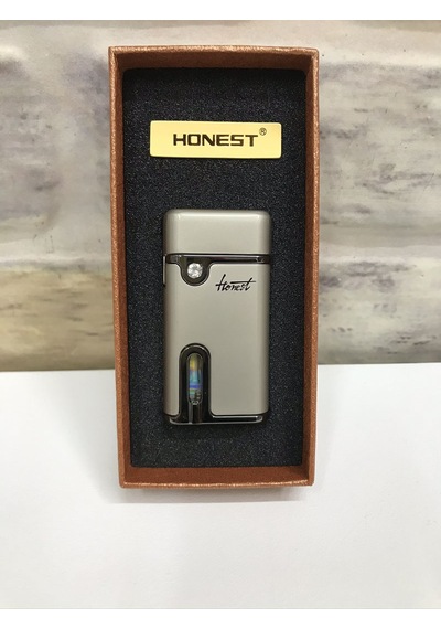 Honest Marka Rüzgar Çakmağı Gaz Göstergeli Gümüş Gri