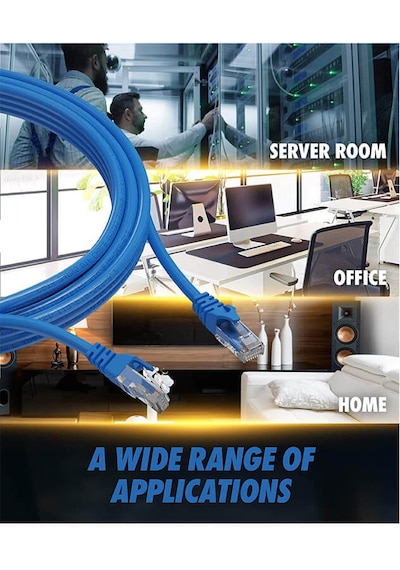 1M Cat6 Kablo - 23 Awg - Mavi - 1 Metre Cat 6 Ethernet Kablosu
