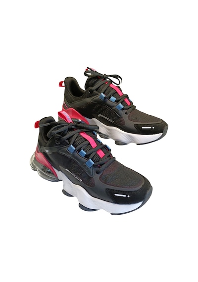 Jump 30906 Kadın Aırtube Taban Sneaker Ayakkabı Siyah / Fuşe Siyah - Fuşya