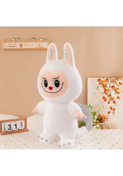 Beyaz Dragon Labubu Peluş Oyuncak Kanatlı Kuyruklu Seri Labubu Peluş Oyuncak