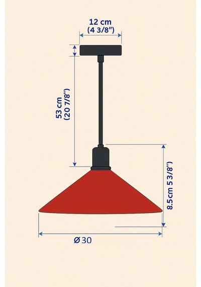Noirrouge Pendant Sarkıt Lamba-avize - Modern Endüstriyel Mufak Hol Cafe Salon Avize Kırmızı