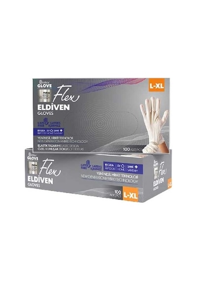 Reflex Flex Eldiven Tek Kullanımlık Pudrasız Krem Eldiven 100'lü