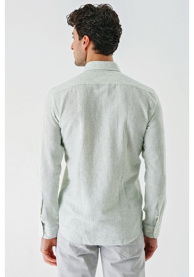 İmza Koyu Yeşil Uzun Kollu Çizgili Biritli Yaka Pamuklu Likralı Casual Slim Fit Dar Kesim Gömlek 1004240233-koyu Yeşil Koyu Yeşil İmza Koyu Yeşil Uzun Kollu Çizgili Biritli Yaka Pamuklu Likralı Casual Slim Fit Dar Kesim Gömlek 1004240233-koyu Yeşil Koyu Yeşil