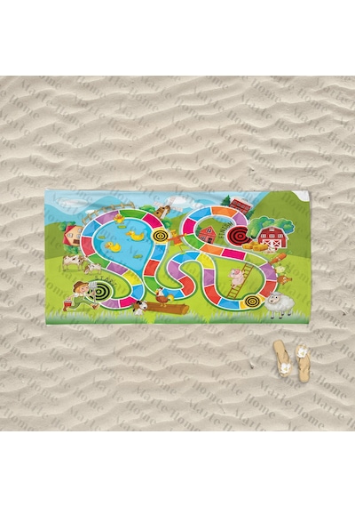 Marte Home Çocuk Oyun Desenli Çocuk Plaj Havlusu (540956344)