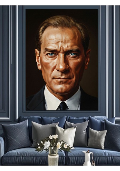 Ahşap Tablo Atatürk Mavi Göz Portresi