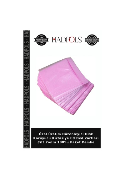 Özel Üretim Düzenleyici Disk Koruyucu Kırtasiye Cd Dvd Zarfları Çift Yönlü 100'lü Paket Pembe