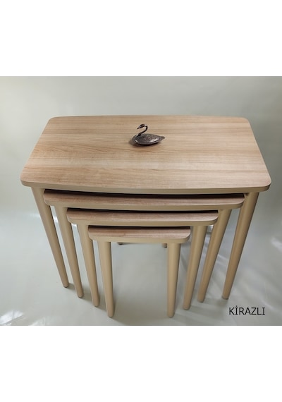Kirazlı Mdf 4Lü Zigon Sehpa