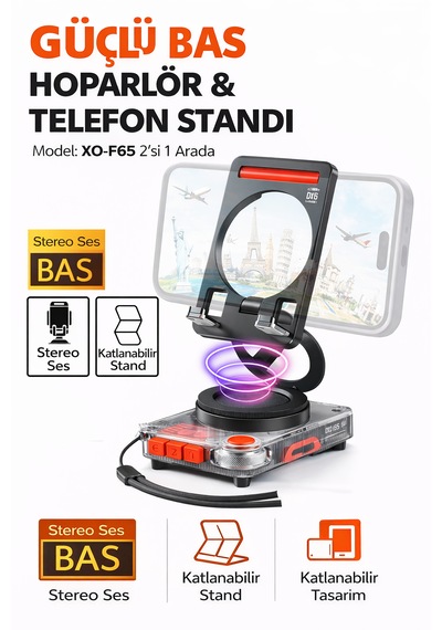 Masaüstü Telefon Standı Özellikli Bluetooth Hoparlör Yüksek Ses Kalitesi