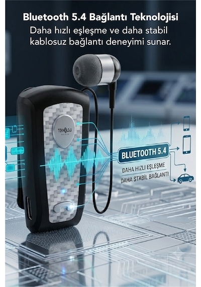 Lkb-38 Bluetooth Kulaklık V5.4, Geri Çekilebilir Makaralı, 1440 Saat Bekleme, Hd Ses, Gürültü Engelleme
