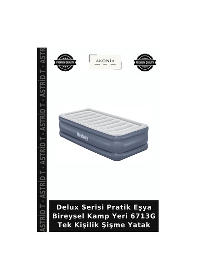Delux Serisi Pratik Eşya Bireysel Kamp Yeri 6713g Tek Kişilik Şişme Yatak