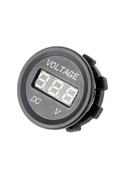 Su Geçirmez Dc 6v / 48v Voltmetre Yuvarlak Panel Tip Montajlanabilir Dijital Kırmızı Renk Led