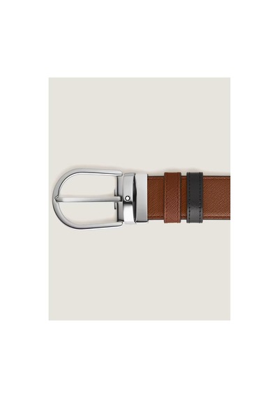 Montblanc Sartorial At Nalı Tokalı 35 Mm Çift Taraflı Deri Kemer Kahverengi