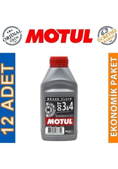 Motul Dot 3 & 4 Brake Fluid 500 Ml Fren Hidrolik Yağı 12 Adet