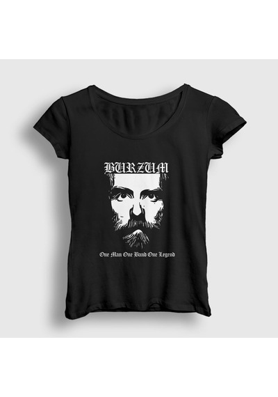 Presmono Kadın Legend Burzum T-shirt Siyah