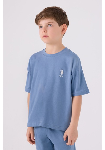 U.S. Polo Assn. Erkek Çocuk Mavi Bermuda Takım Us1779-c-v11 Mavi