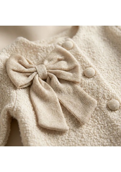 Baby Rose Kız Bebek Bayramlık Elbise Takımı Fiyonklu Hırkalı Krem Renk Özel Gün Kombini Krem Baby Rose Kız Bebek Bayramlık Elbise Takımı Fiyonklu Hırkalı Krem Renk Özel Gün Kombini Krem