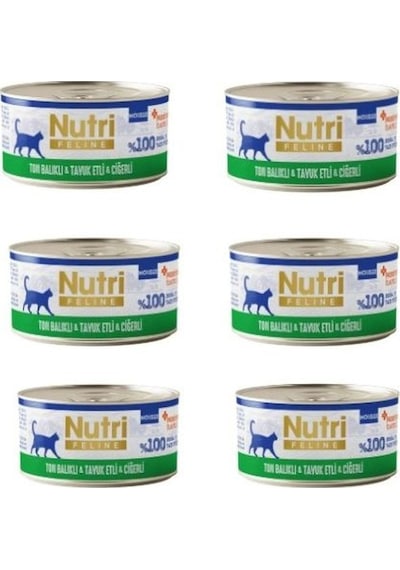 Nutri Feline Tahılsız Ton Balıklı, Tavuklu Ve Ciğerli Mousse Kedi Konservesi 70 Gr X 6 Adet - İpeksi Köpük Mama