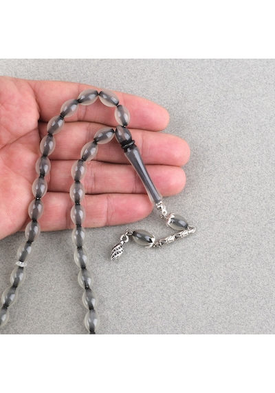 Kedigözü Alpaka Püsküllü Beyzi Kesim 7x11mm Tesbih- Siyah