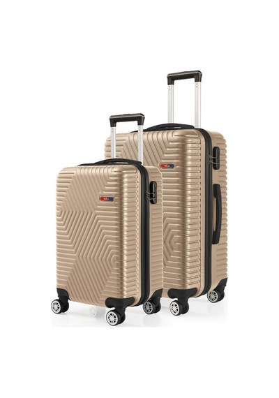 G&d Polo Suitcase Abs Kabin Ve Orta Boy Gold 2'li Valiz Seti 600.06-set-ok Altın
