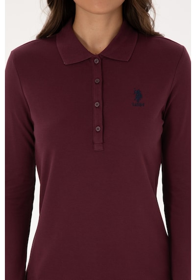 U.S. Polo Assn. Kadın Bordo Basic Polo Yaka Sweatshırt 50307755-VR177 U.S. Polo Assn. Kadın Bordo Basic Polo Yaka Sweatshırt 50307755-VR177
