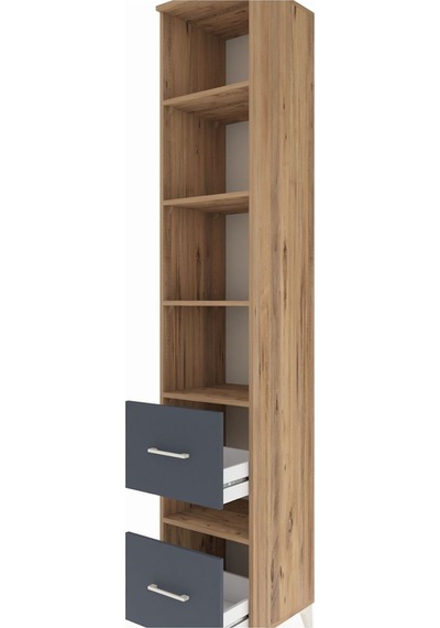 Hyperion Dolap 5 Raflı 2 Çekmeceli 44x44x243 Çam-antrasit Atlas Çam