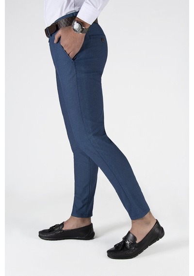 Terapi Men Erkek Slim Fit Armürlü Italyan Kesim Keten Pantolon 21k-2200420-3 Lacivert Lacivert