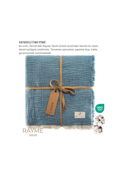 Müslin Pike Çift Kişilik, 100% Pamuk 4 Katlı Kaliteli Müslin Yatak Örtüsü, Dekoratif Şık Yumuşak Hafif Yazlık Pike Petrol Mavi, Çift Kişilik 220x240 Cm
