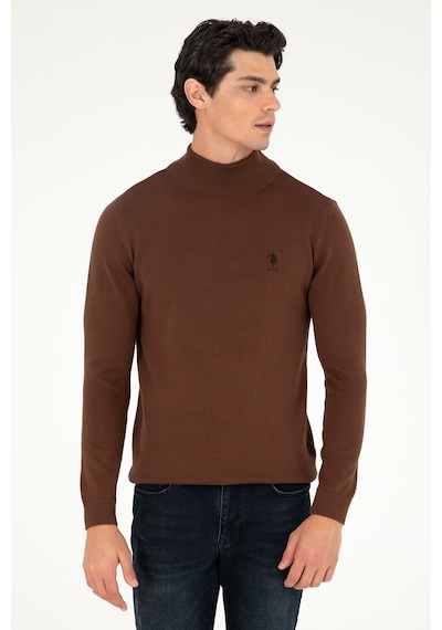 U.S. Polo Assn. Erkek Slim Fit Yarım Boğazlı Kahverengi Basic Kazak 50288887-VR158 U.S. Polo Assn. Erkek Slim Fit Yarım Boğazlı Kahverengi Basic Kazak 50288887-VR158