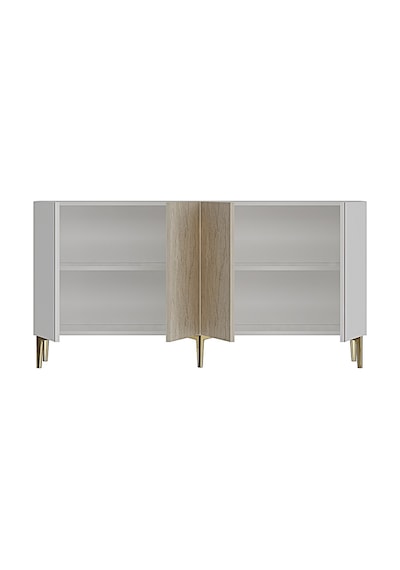 Ka1524btg Poli Konsol Ve Tv Sehpası Beyaz-traverten-gold 150cm