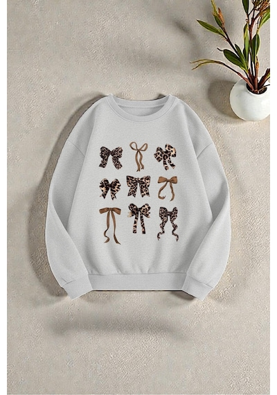 Uyguntarz Çok Renkli En Sevilen Kurdele Baskılı Sweatshirt 3'lü Fırsat Paketi