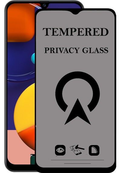 Samsung Galaxy A50s ile Uyumlu Tam Kaplayan Hayalet Privacy Temperli Cam Ekran Koruycu