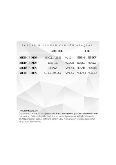 Mercedes W124, W201,W123,W126  için Güneşlik Ayağı-Mavi