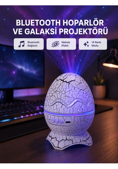 Dinozor Yumurta Gece Lambası Projektör 14 Renk Seçeneği 1200mah Battery