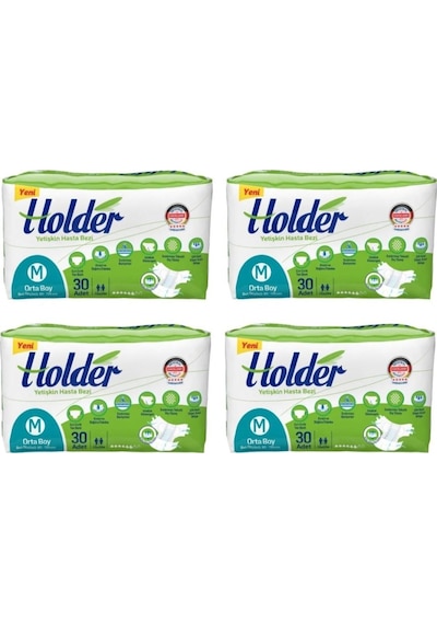 Holder Yetişkin Hasta Bezi Medium Orta Boy 30'Lu / 4 Adet