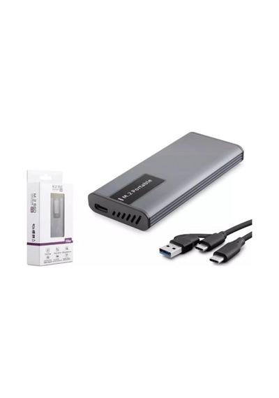Hadron Hdx1780 Ssd Kutu Type-c3.1 + Usb3.0 Nvme + Ngff M2 Alüminyum + Plastik Chip Rtl9210b Rgb Gri