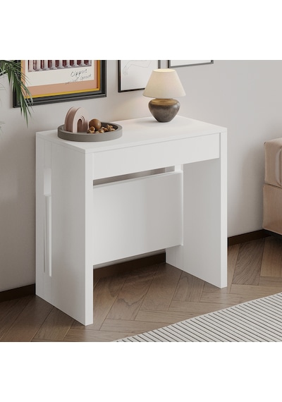 İnarch Dizayn Nivo Modüler Açılır Yemek Masası Modern Dresuar & Çok Amaçlı Masa,kapalı 44 Cm - Açık 116 Cm Beyaz İnarch Dizayn Nivo Modüler Açılır Yemek Masası Modern Dresuar & Çok Amaçlı Masa,kapalı 44 Cm - Açık 116 Cm Beyaz