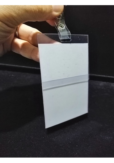 Pvc Mandallı Yaka Kartı İsimlik 7x10 Cm Dik Yaka Kartı Kıskaçlı