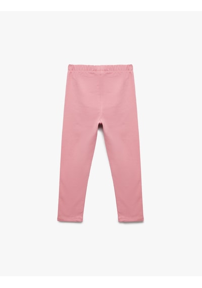 Koton Pamuklu Beli Lastikli Basic Tayt Pembe 6wmg40069ak Gül