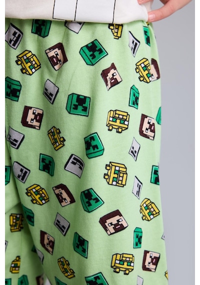 Defacto Minecraft Lisanslı Regular Fıt 2li Ecru Pijama Takımı Erkek Çocuk H7270a826hser99 Ekru-er99