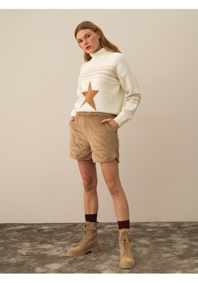 Xint Camel Esnek Dokulu Regular Fit Şort 275416