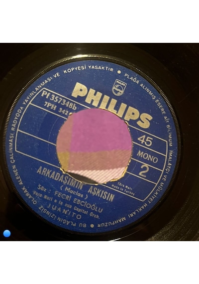 Juanito - Kıskanmak Kabahat Mi / Arkadaşımın Aşkısın Philips - Pf 357348