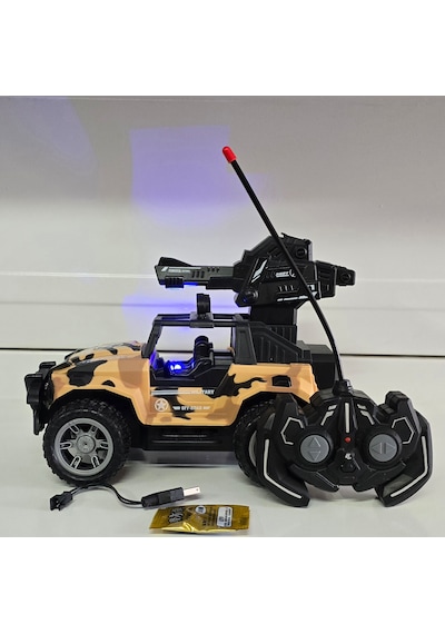 Oyuncak Kumandalı Jeep Su Boncuğu Atan Şarjlı Işıklı Asker